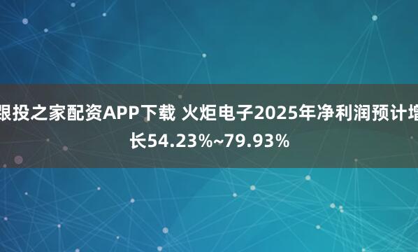 跟投之家配资APP下载 火炬电子2025年净利润预计增长54.23%~79.93%
