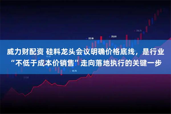 威力财配资 硅料龙头会议明确价格底线，是行业“不低于成本价销售”走向落地执行的关键一步